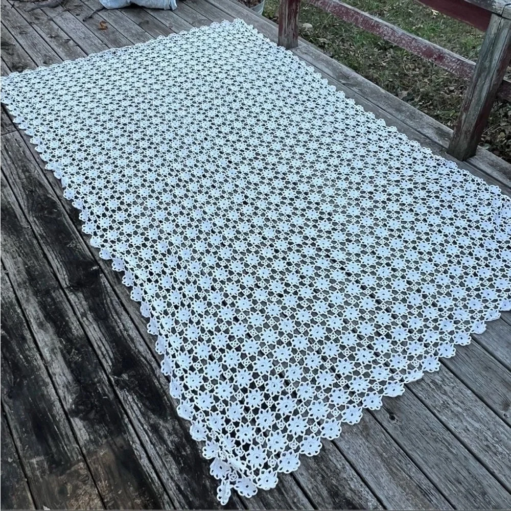 Crochet Doily Blanket Afghan Throw Topper Cottagecore Farmhouse